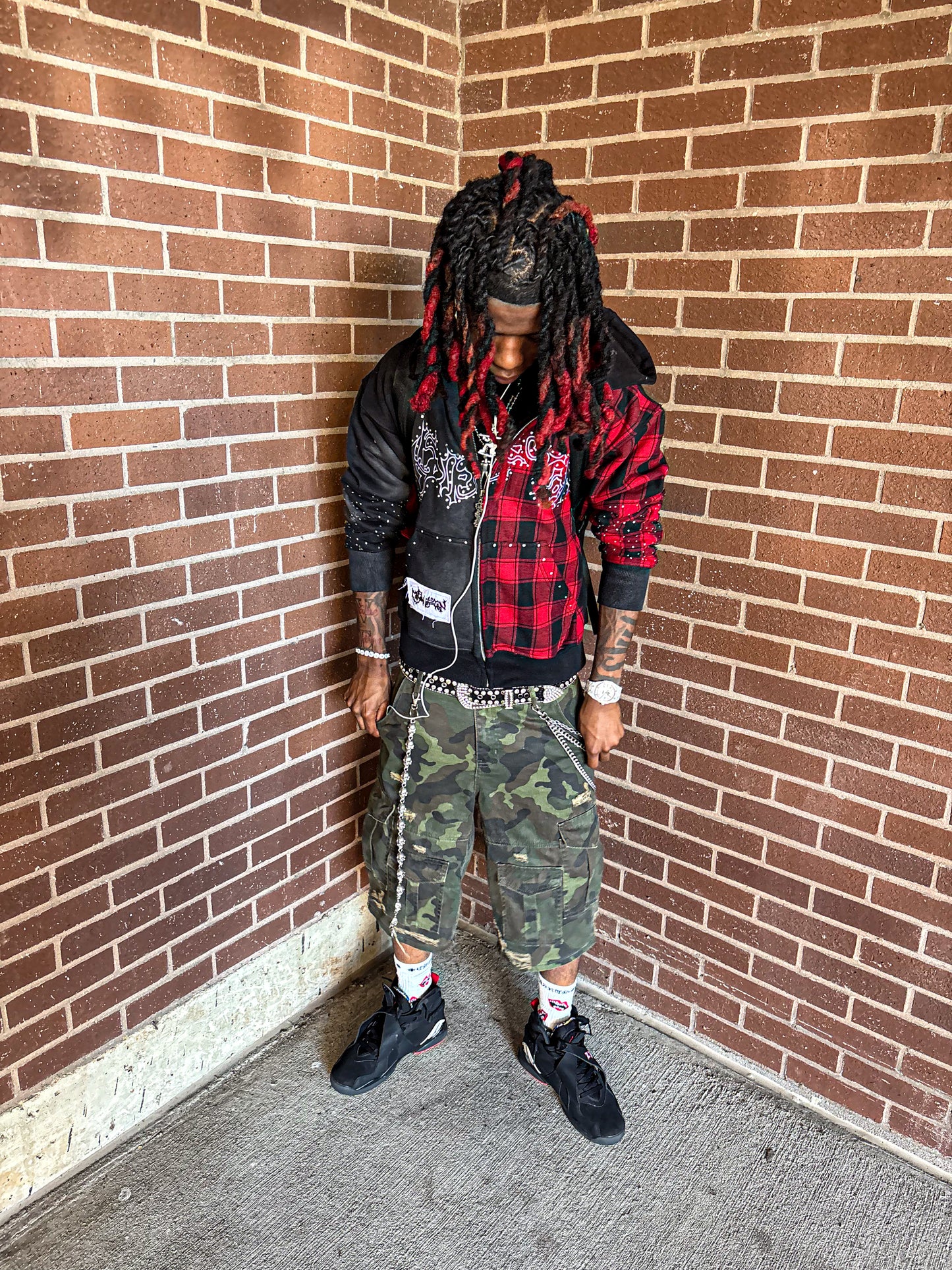 Half & Half Rhymestone Zip Up