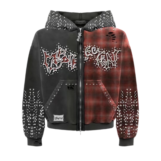 Half & Half Rhymestone Zip Up
