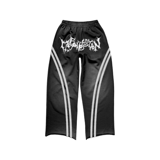 “War Time” Black Acid Wash Sweats